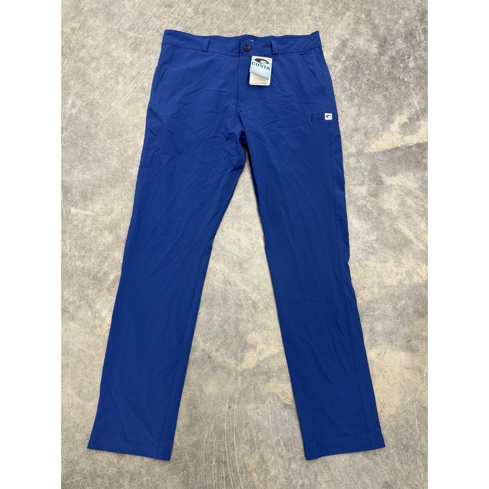Costa Pants Mens 34 Navy Blue Tackle Hybrid Stretch Fishing Zip Pocket FOA400774